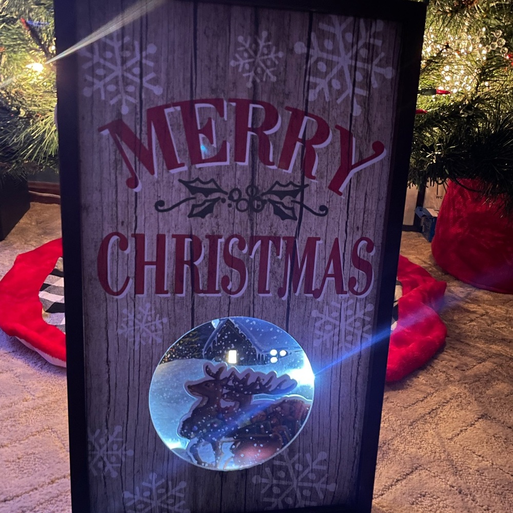 20” Direct International Merry Christmas LED Light Up Reindeer Wall Hanging